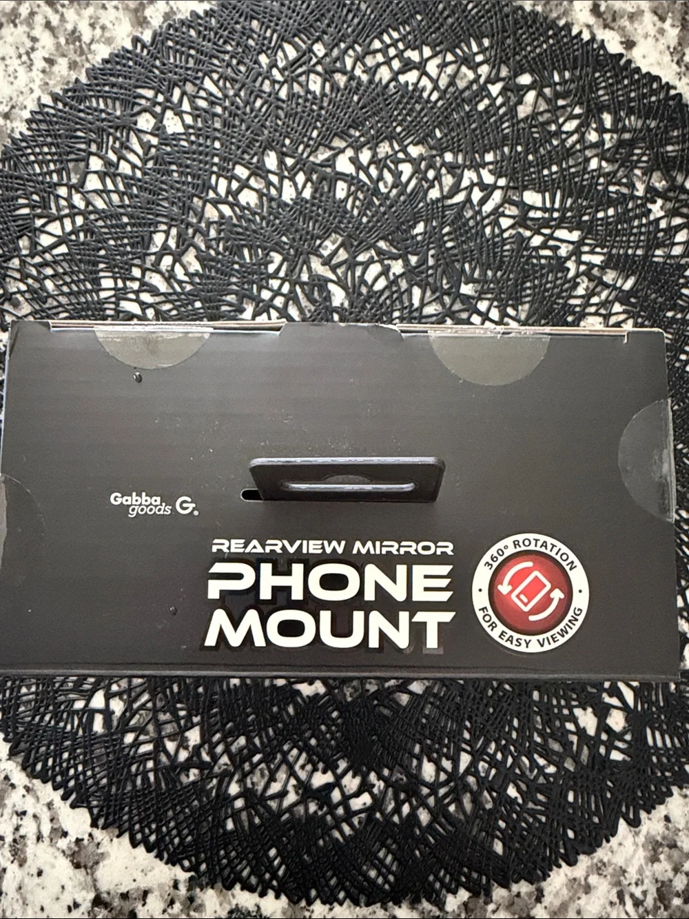 Gabba Goods Rearview Mirror Phone Mount - Black